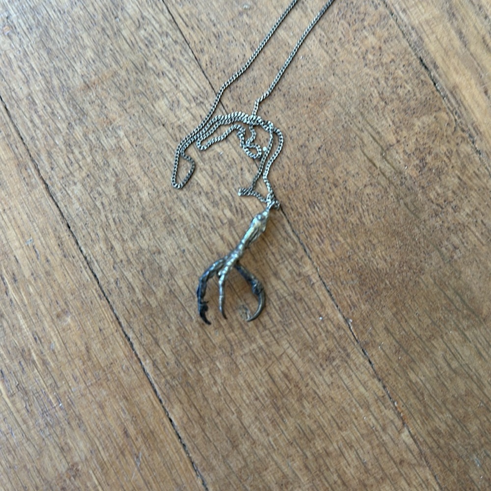 Vintage talon eagle claw iconic witchy gothic statement dainty pendant necklace - Picture 7 of 9